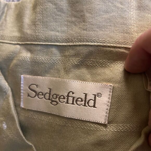 Sedgefield Linen Rayon Striped Short Sleeve Shirt Large - Picture 4 of 13